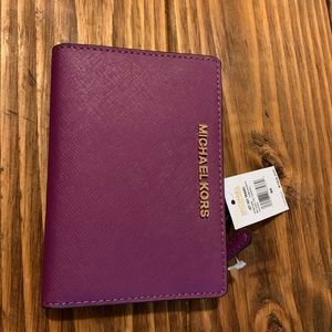 Michael Kors 2 piece wallet set- purple.